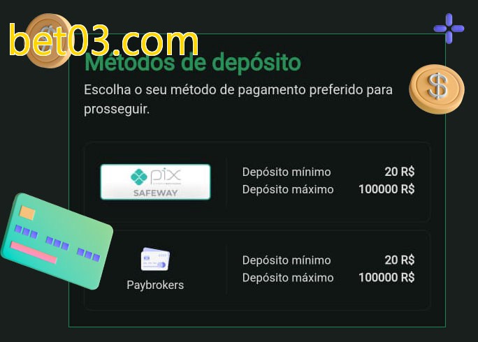 O cassino bet03.combet oferece uma grande variedade de métodos de pagamento